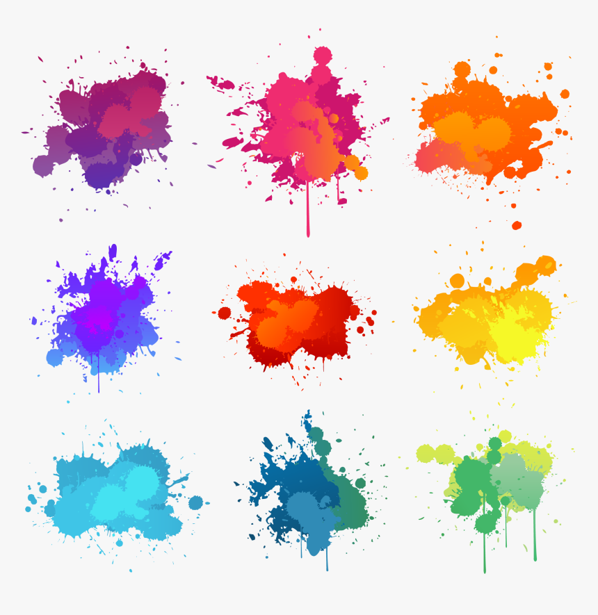 Color Illustration Pigment Paint Splash Stock Clipart - Paint Splat, HD Png Download, Free Download