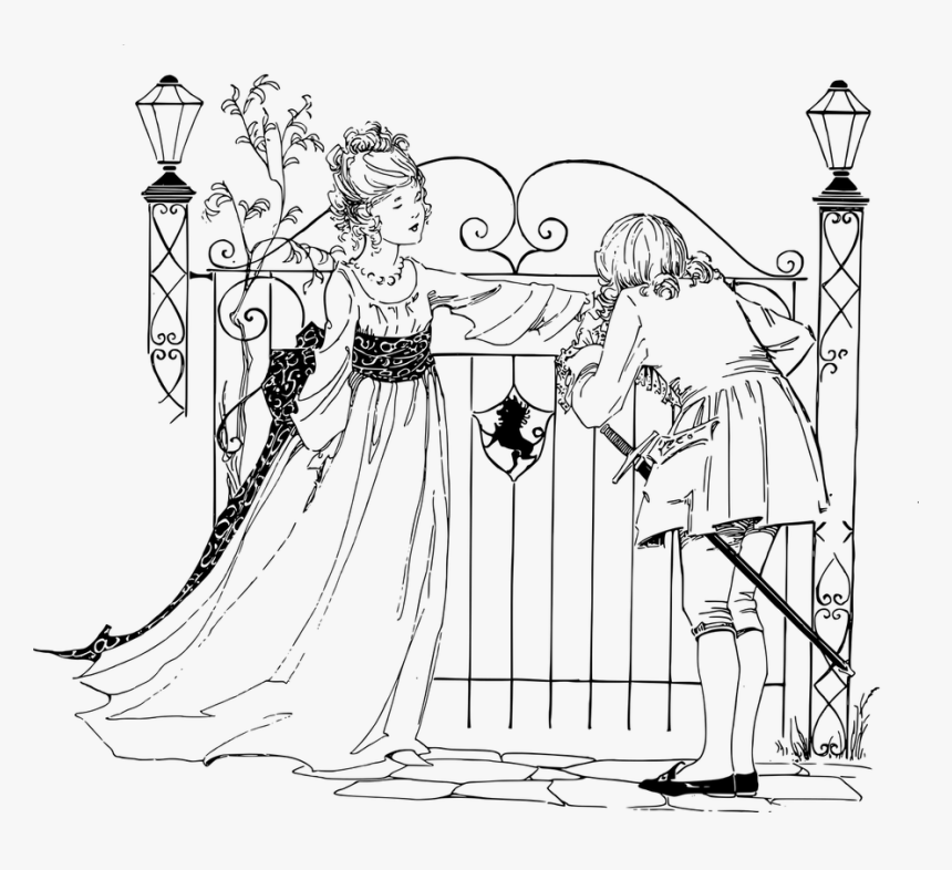 Clip Art Princess And Prince Drawing, HD Png Download, Free Download