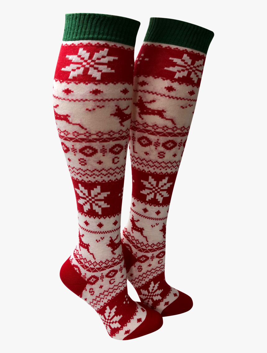 Christmas Knee High Boot Socks - Christmas Knee High Socks, HD Png Download, Free Download