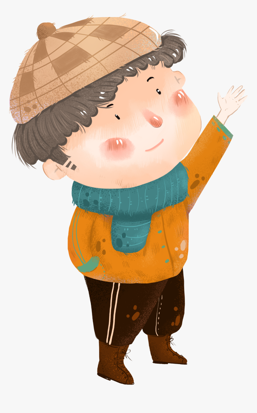 Painted Characters Boy Winter Png And Psd - Clip Art, Transparent Png, Free Download
