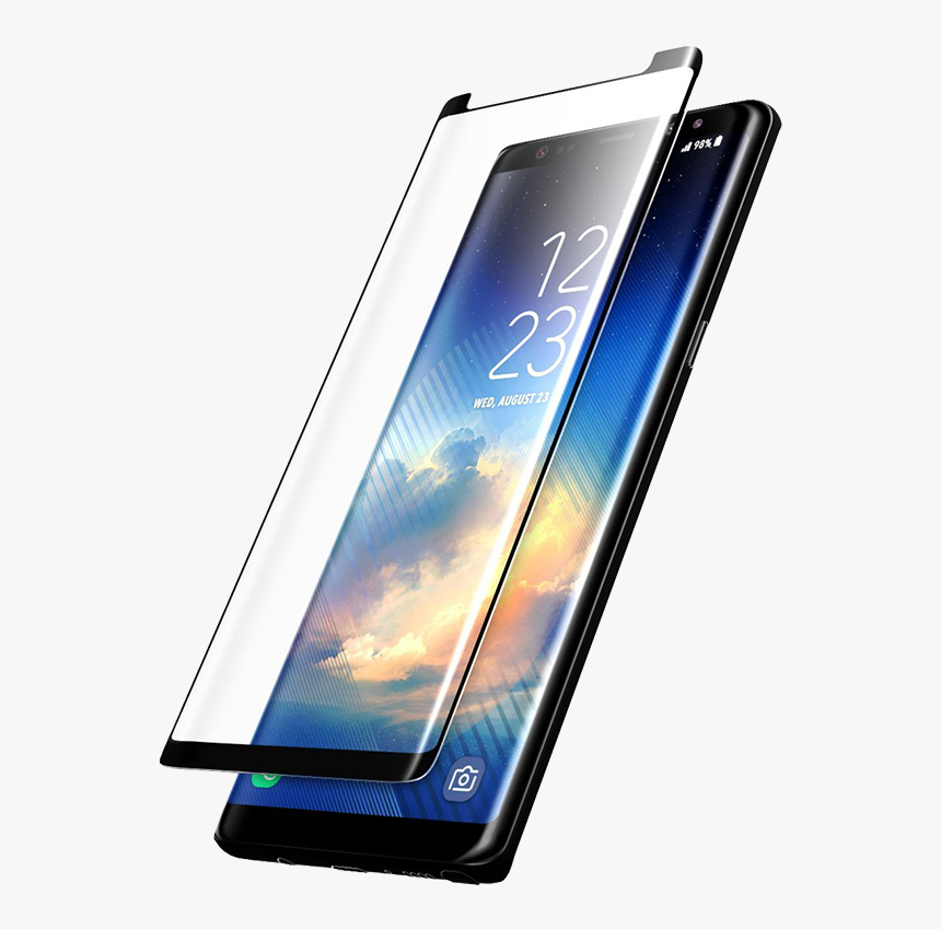 Samsung Galaxy Note 8 Curved Black Cellularline - Note 8 Black Tempered Glass, HD Png Download, Free Download