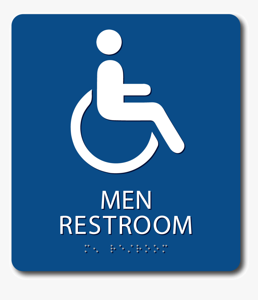 Handicap Men"s Restroom Sign With Braille - Sign, HD Png Download, Free Download