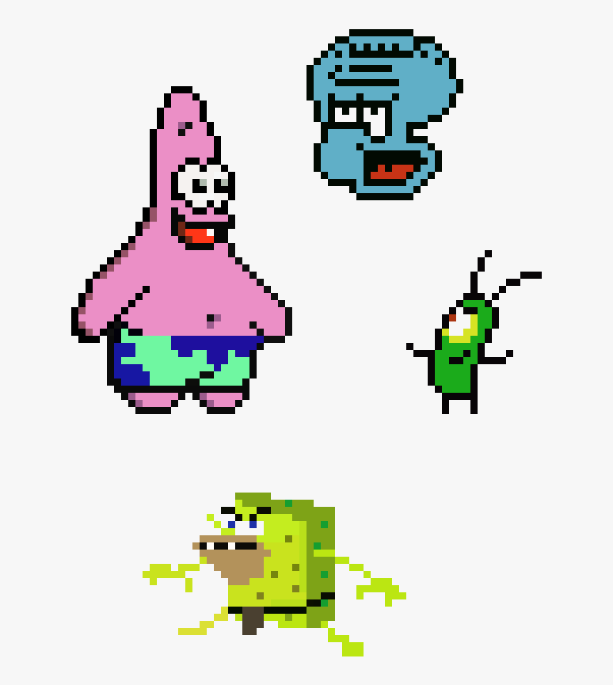 Pixel Bob L Éponge Patrick Clipart , Png Download - Spongebob Cross Stitch Patterns, Transparent Png, Free Download