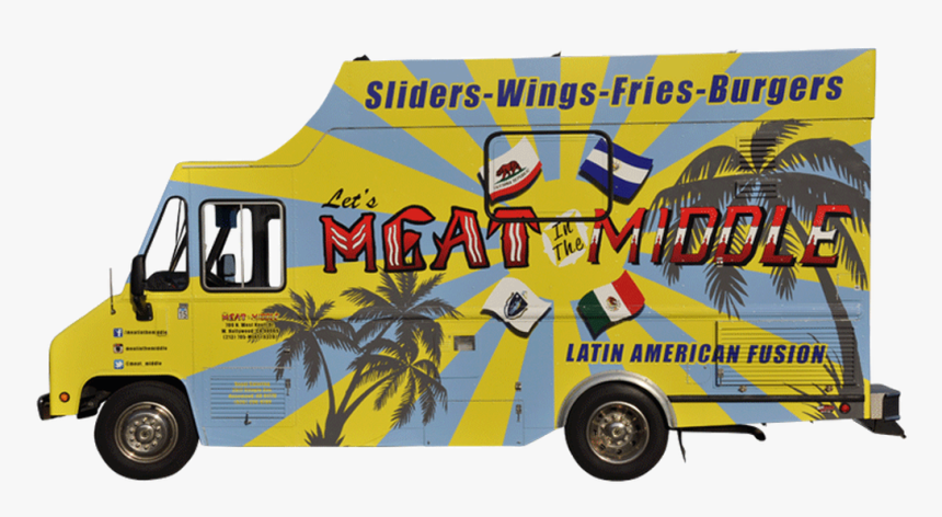 Gf Food Truck Vehicle Wrap For Meat In The Middle - Commercial Vehicle, HD Png Download, Free Download