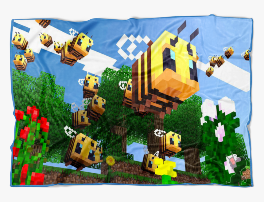 Minecraft Bees Fleece Blanket 3d Fleece Lightweight - Bees In Minecraft Update, HD Png Download, Free Download