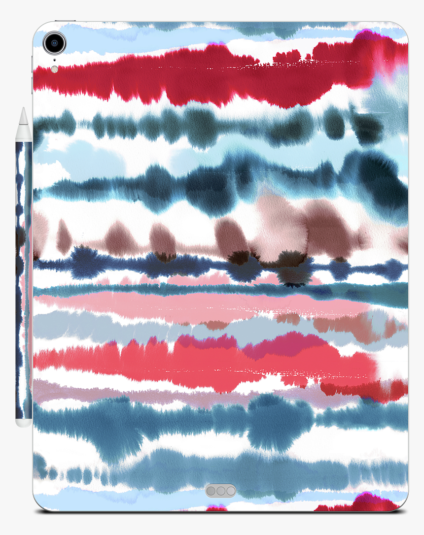 Soft Nautical Watercolor Red Blue Lines Ipad Skin"
 - Art, HD Png Download, Free Download