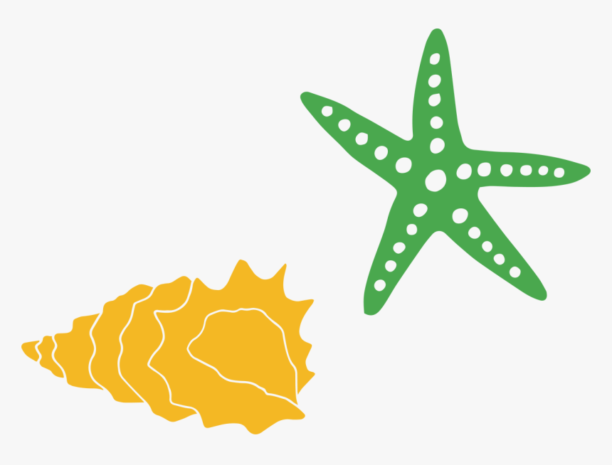Starfish And Shells Svg Cut File - Starfish Shell Svg, HD Png Download, Free Download
