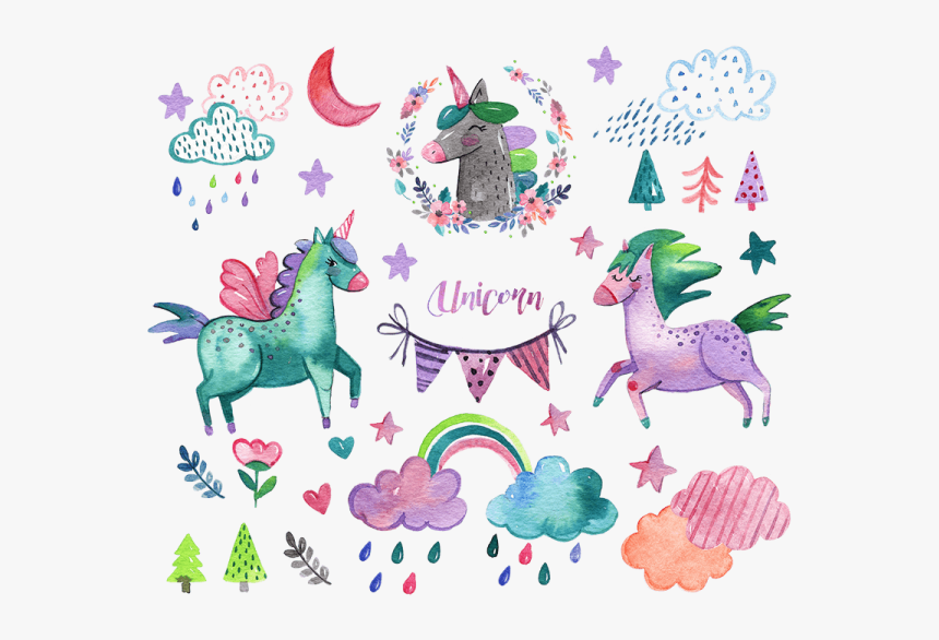 Watercolor Unicorn Png Free, Transparent Png, Free Download