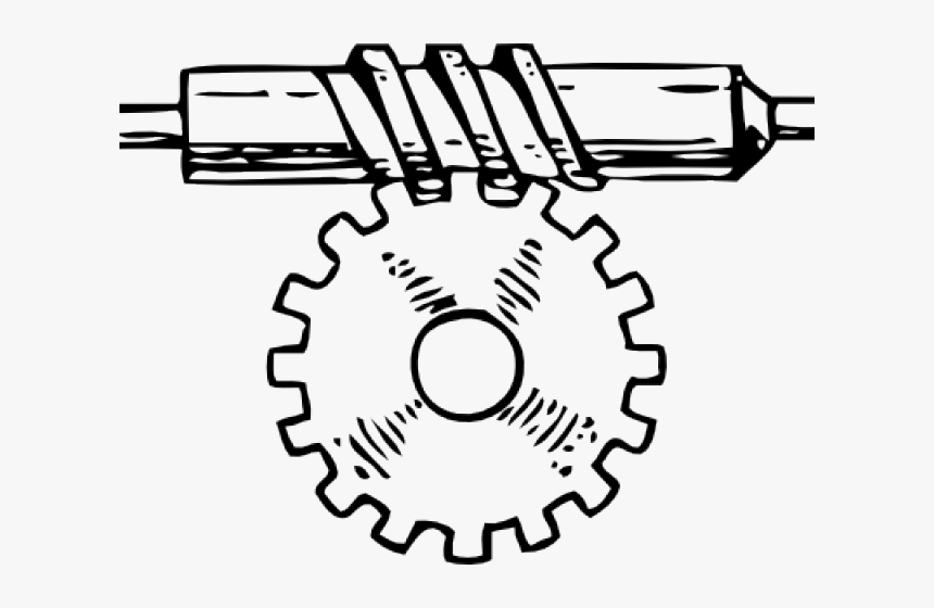 Gears Clipart Line Art - Worm And Worm Gear Clipart, HD Png Download, Free Download