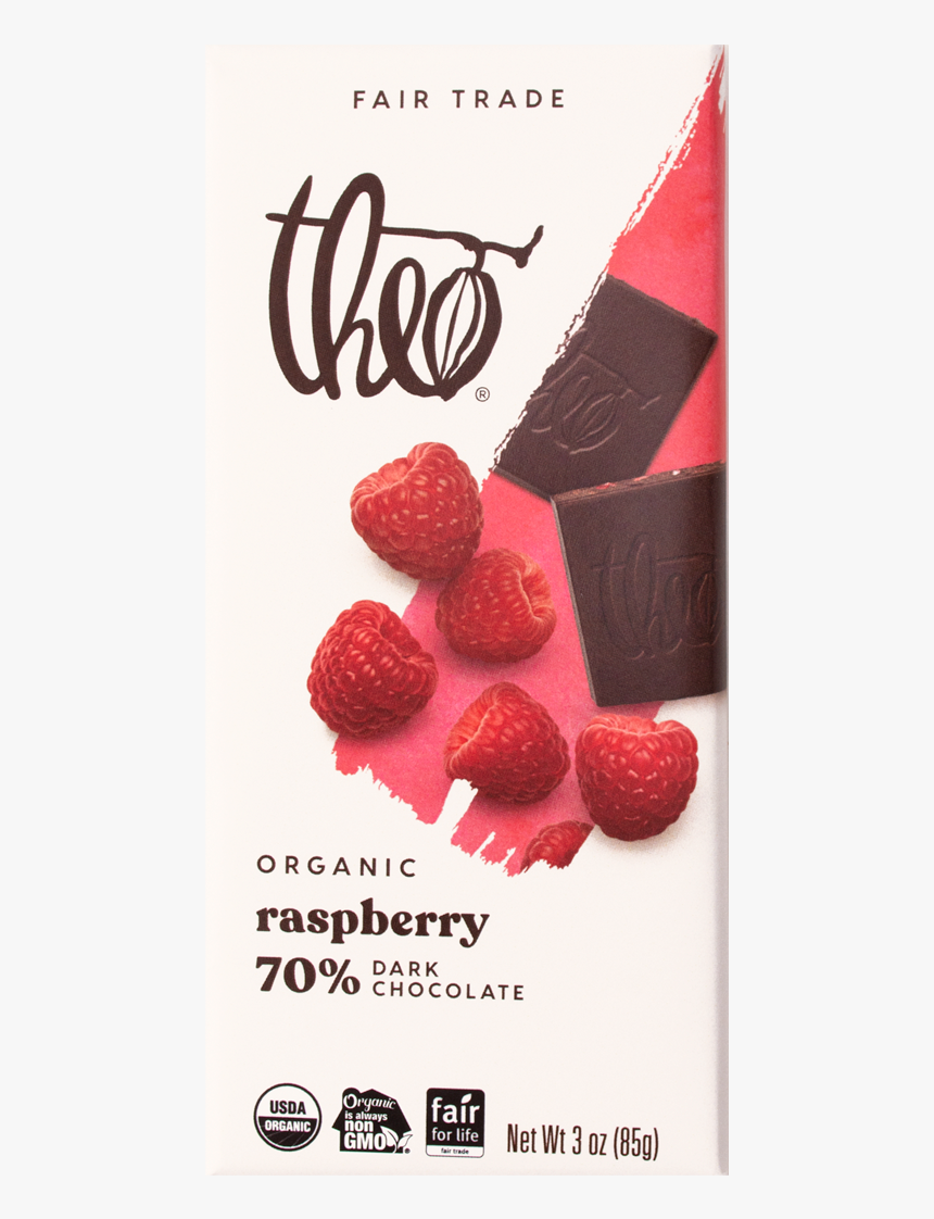 Theo Raspberry 70% Dark Chocolate, 3 Oz - Theos Chocolate, HD Png Download, Free Download
