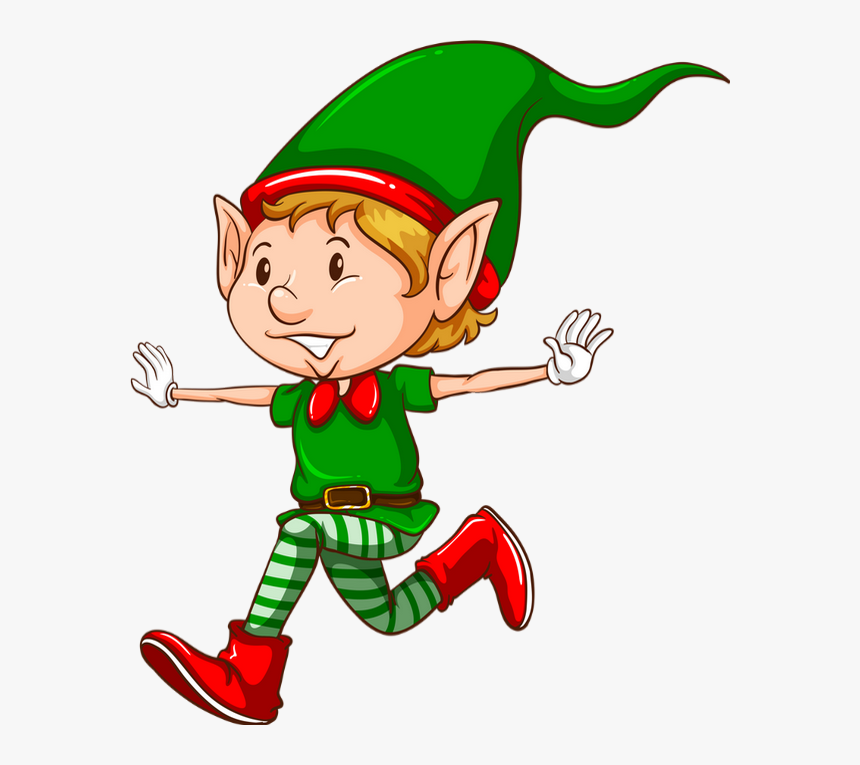 Transparent Santa Claus Christmas Elf Christmas Day - Christmas Elf Running, HD Png Download, Free Download