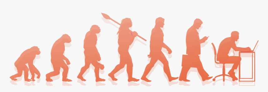 Men And Technology Evolution, HD Png Download, Free Download