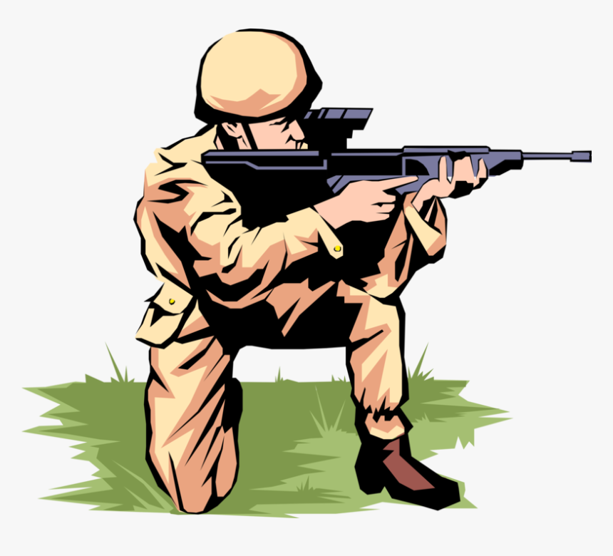 Soldiers Vector Military Weapon - Clipart Shot By Gun, HD Png Download, Free Download