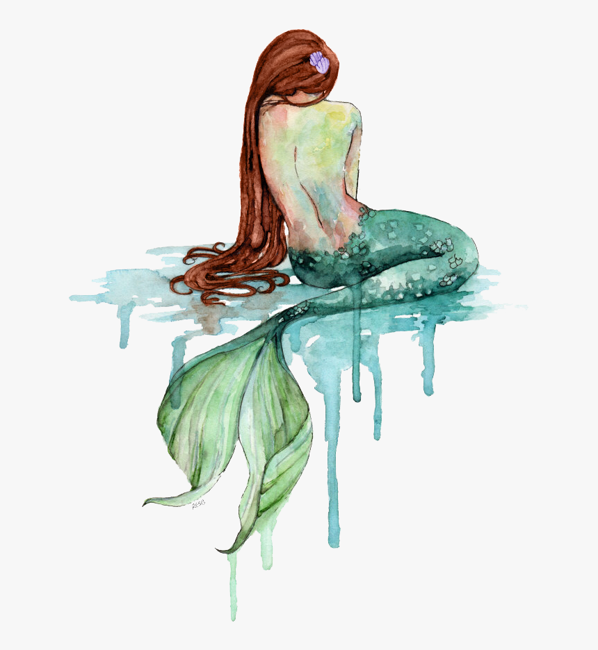 Mermaid Watercolor Painting Art Drawing - Male Reader X Mermaid, HD Png Download, Free Download
