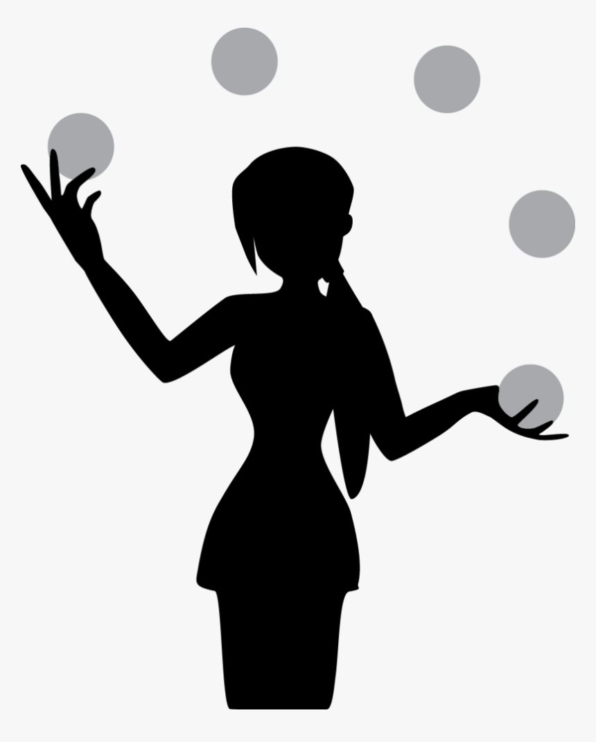 Juggling Silhouette Circus Clown - Juggler Silhouette Png, Transparent Png, Free Download