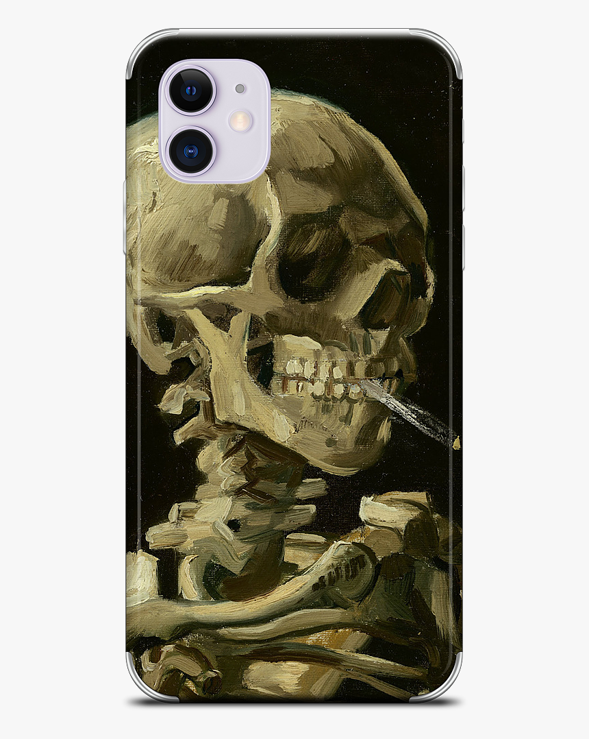 Skull Of A Skeleton With Burning Cigarette Iphone Skin"
 - Head Of A Skeleton With A Burning Cigarette, HD Png Download, Free Download
