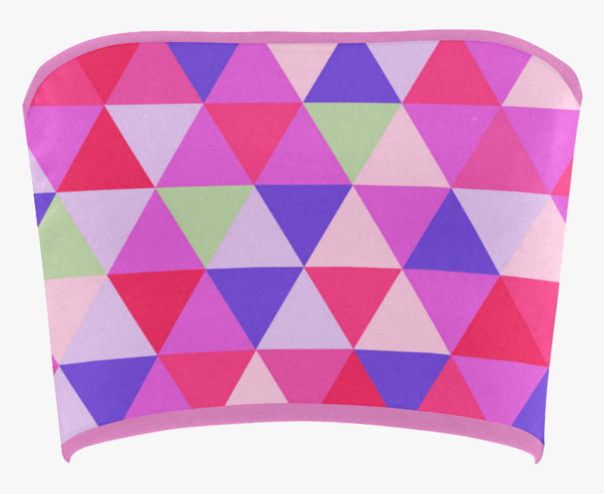 Geometric Pink Triangle Pattern Bandeau Top - Triangle, HD Png Download, Free Download