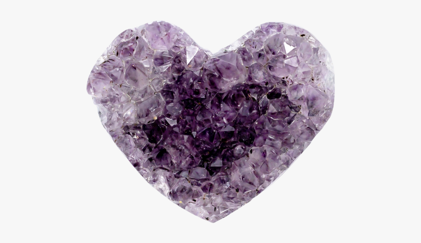 Amethyst Cluster Heart Crystal Cluster - Amethyst, HD Png Download, Free Download