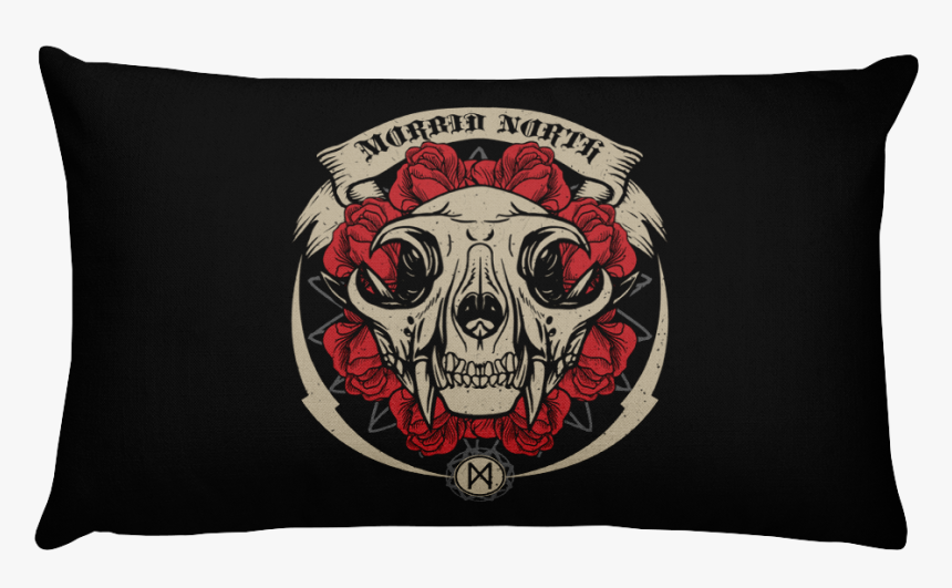 Cat Skull On Black Mockup Front - Throw Pillow, HD Png Download, Free Download