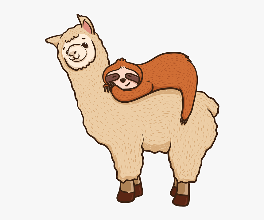 Cute Sloths And Llamas, HD Png Download, Free Download