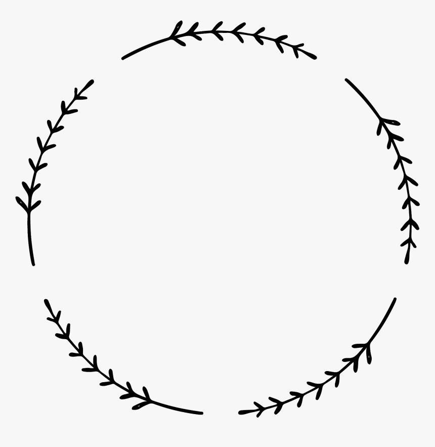 #laurel #wreath #handdrawn #round #circle #monogram - Circle, HD Png Download, Free Download