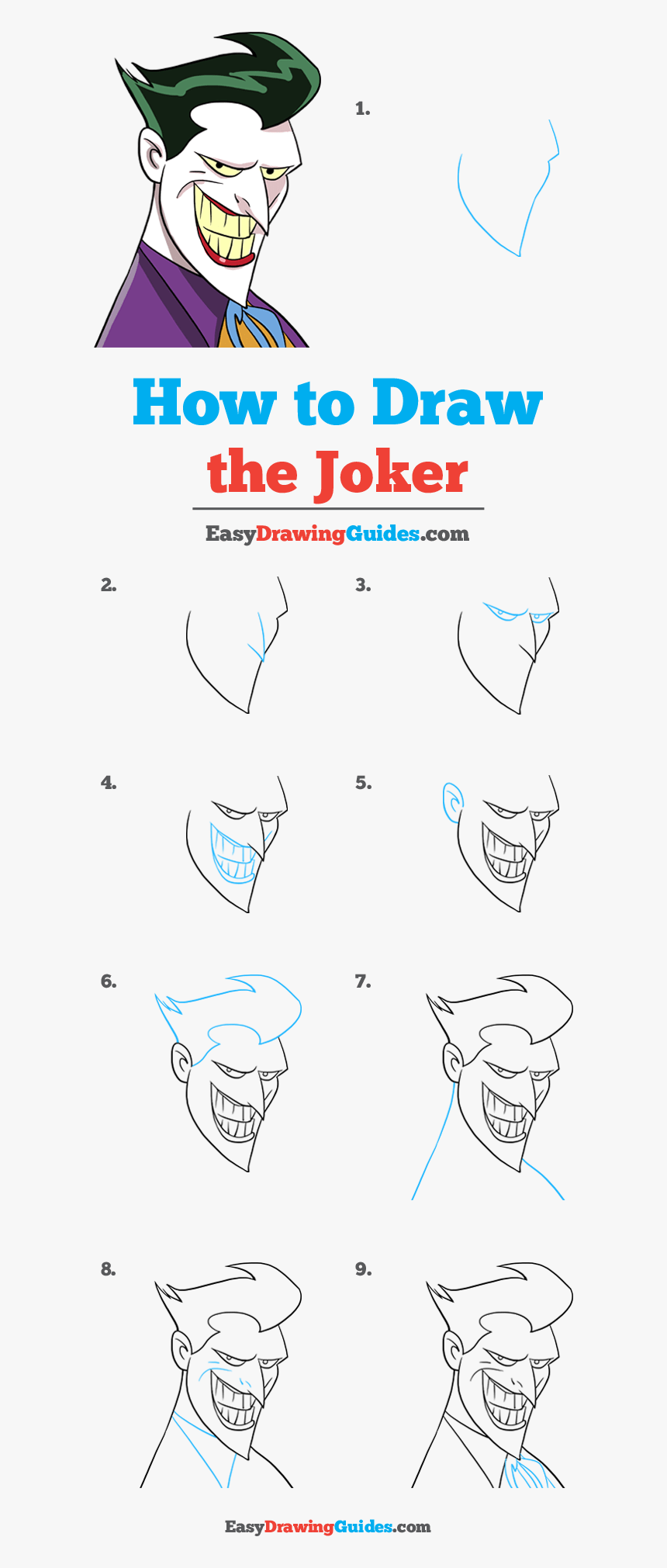 How To Draw The Joker - Draw Joker Step By Step, HD Png Download, Free Download