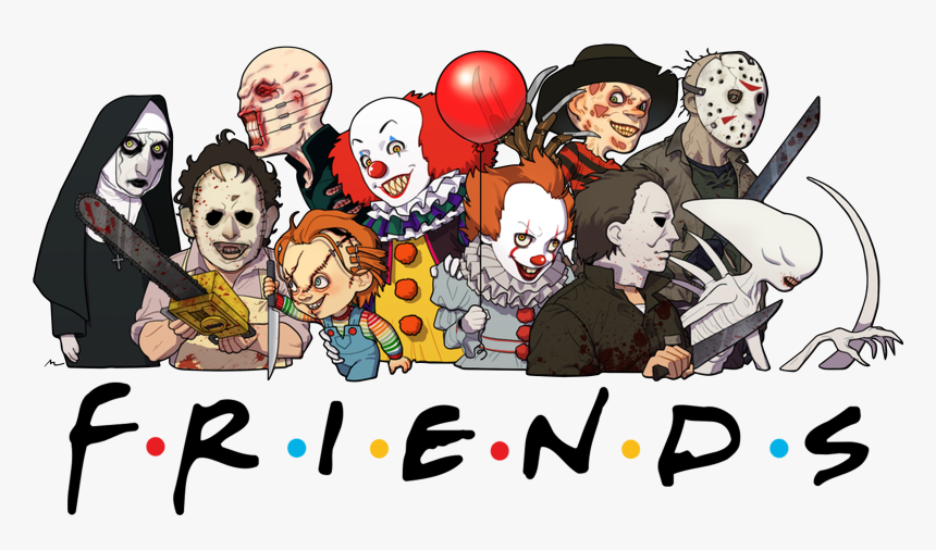Download Friends T Shirt With Horror Movie Characters, HD Png ...