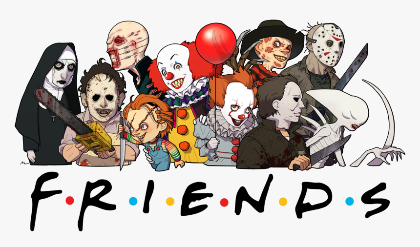 Friends T Shirt With Horror Movie Characters, HD Png Download, Free Download