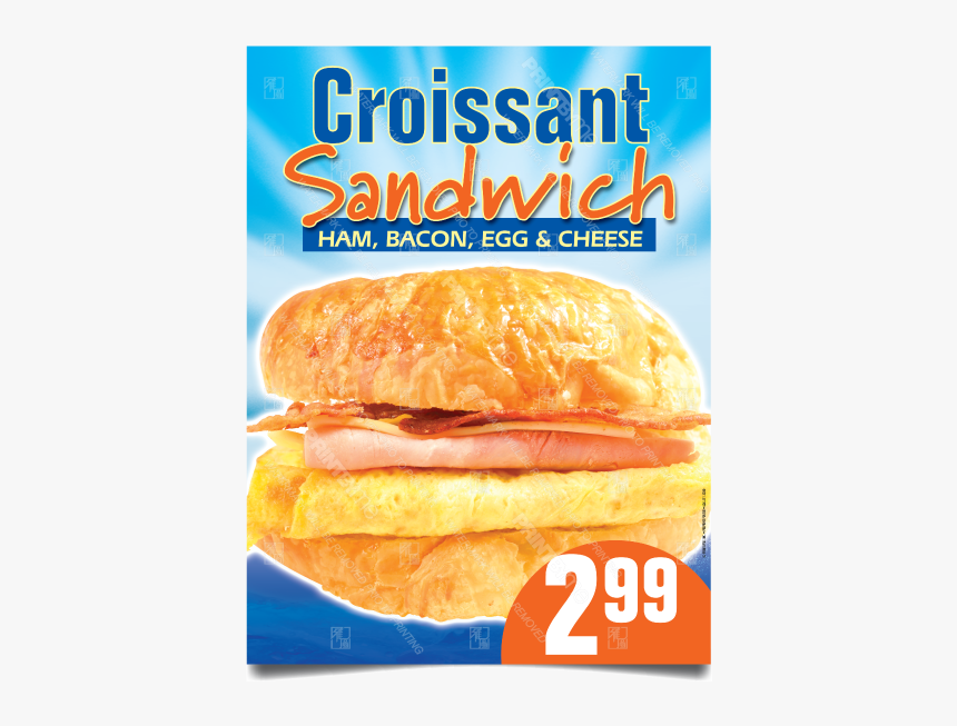 Dn-045 Croissant Sandwich Poster - Fast Food, HD Png Download, Free Download
