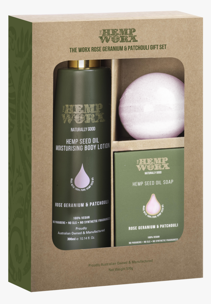 The Hemp Worx Gift Set- Rose Geranium & Patchouli - Eye Shadow, HD Png Download, Free Download