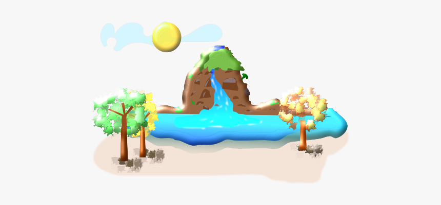 Waterfall Farm Vector Image - Gambar Air Terjun Vektor, HD Png Download, Free Download