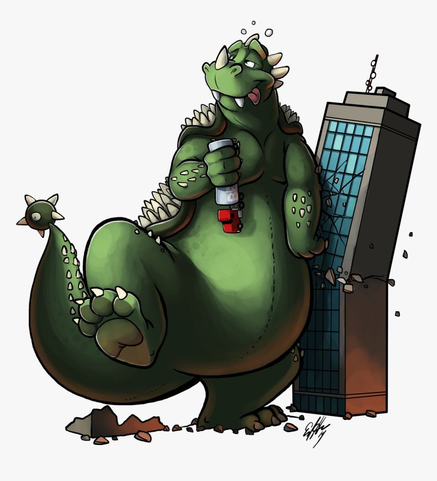 Drunk Kaiju - Cartoon, HD Png Download, Free Download