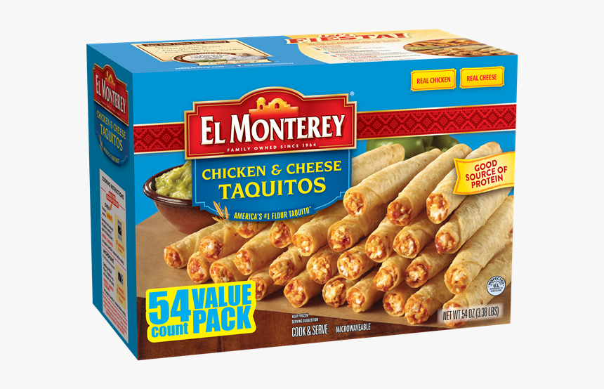 54 Chicken & Cheese Taquitos - El Monterey Taquitos, HD Png Download, Free Download
