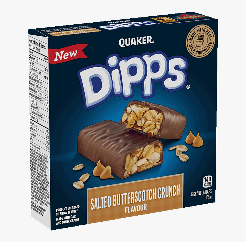 Quaker® Dipps® Salted Butterscotch Crunch Granola Bars - Rainbow Chip Granola Bar, HD Png Download, Free Download