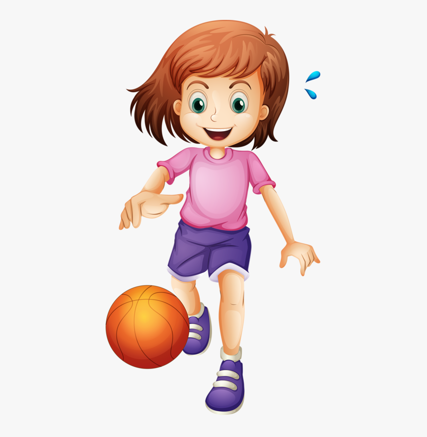 Girl Playing Basketball Clipart, HD Png Download, Free Download
