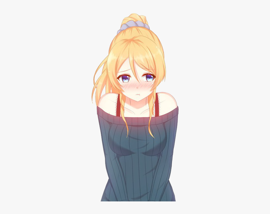 Blushing Anime Girl In Love, HD Png Download, Free Download
