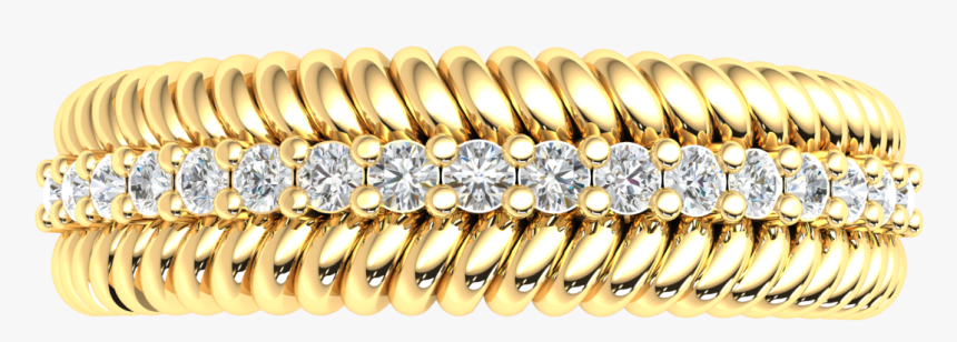 18k Gold Wedding Band 0 25ctw Natural Round Diamond - Gold, HD Png Download, Free Download