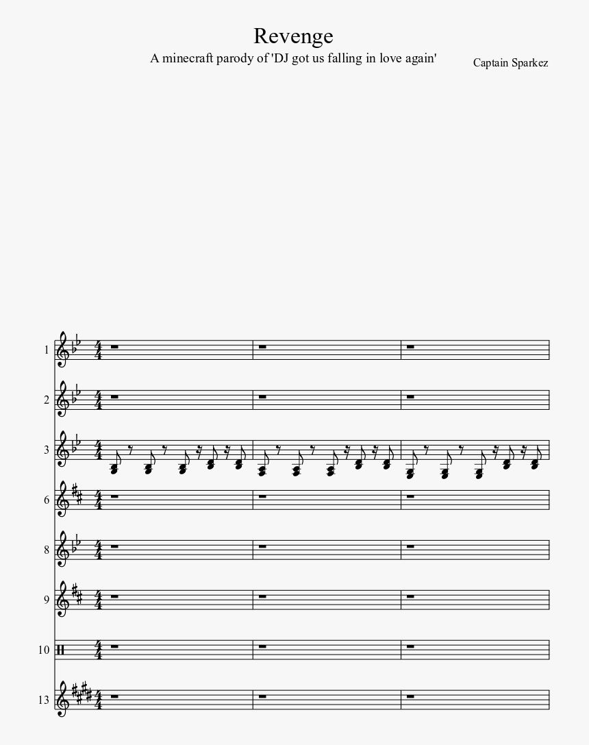 Revenge Sheet Music Composed By Captain Sparkez 1 Of - Sheet Music, HD Png Download, Free Download