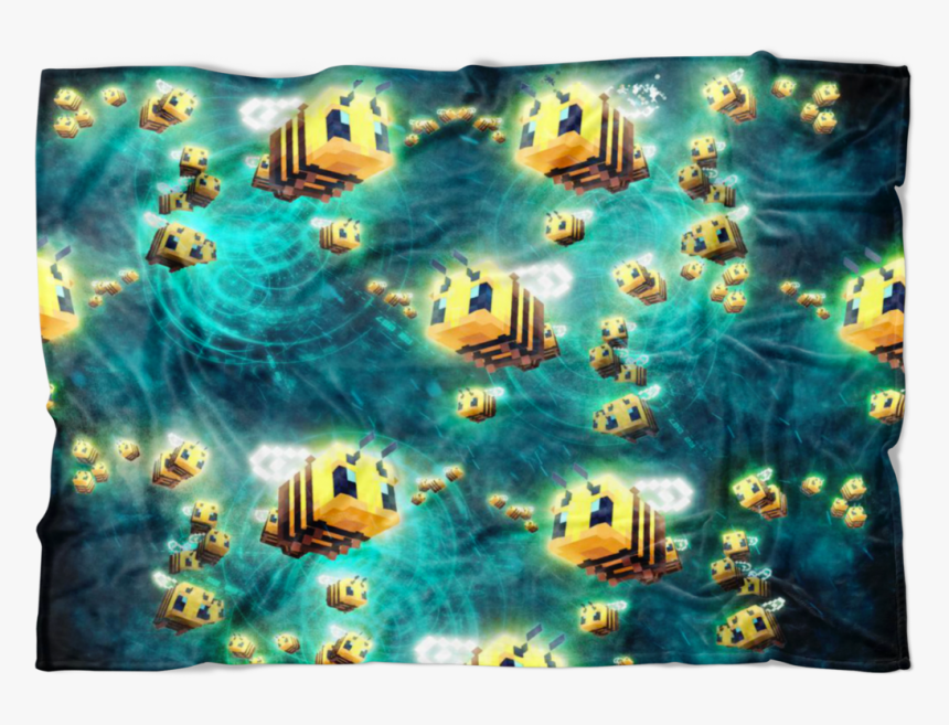 Minecraft Feece Blanket Minecraft Bees Black Blanket - Beach Towel, HD Png Download, Free Download