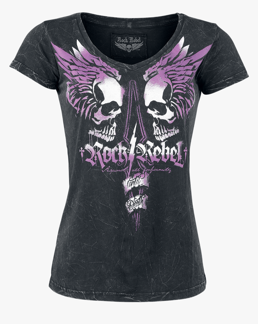 Rock Rebel By Emp No Mercy Black T-shirt 339402 Lrfikhd - Fashion Design, HD Png Download, Free Download