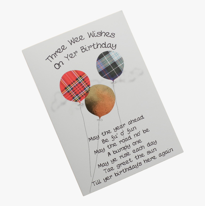 Scottish Birthday Card Tartan Balloons - Science Book, HD Png Download, Free Download