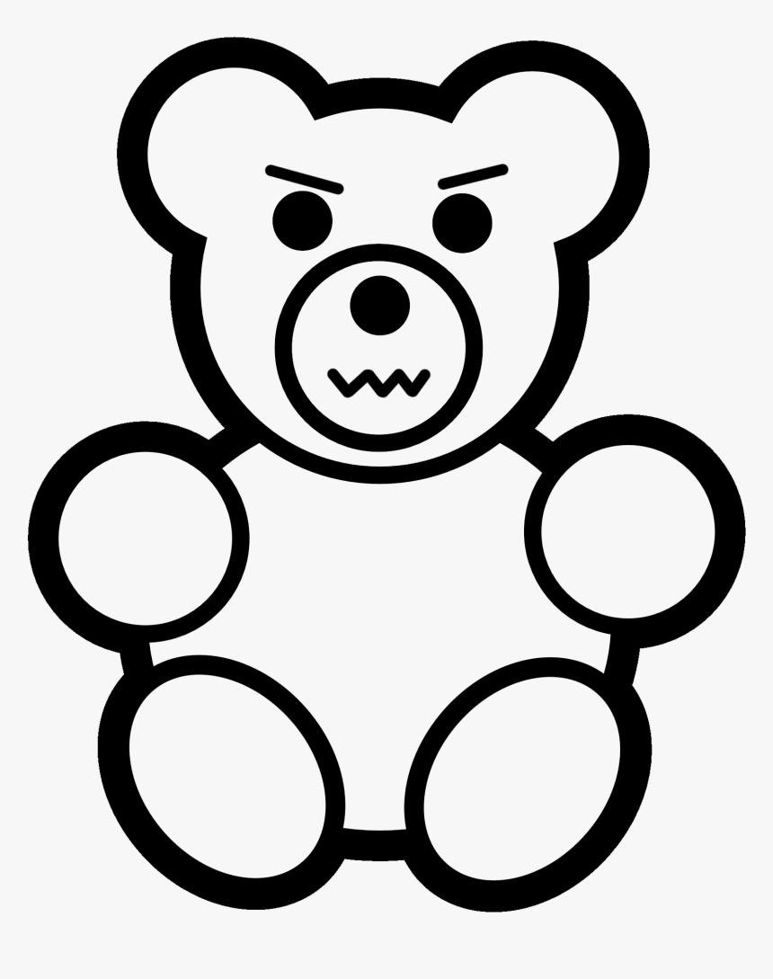 Easy Teddy Bear To Draw Clipart , Png Download - Teddy Bear Coloring Page, Transparent Png, Free Download