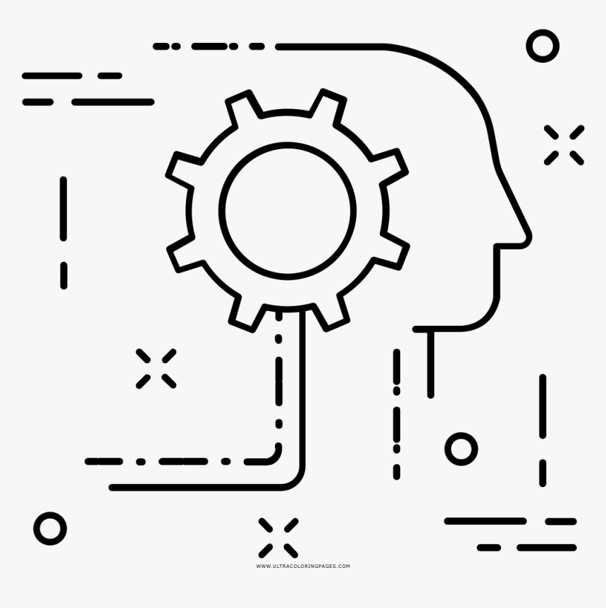 Transparent Brainstorming Png - Cog Black Outline, Png Download, Free Download