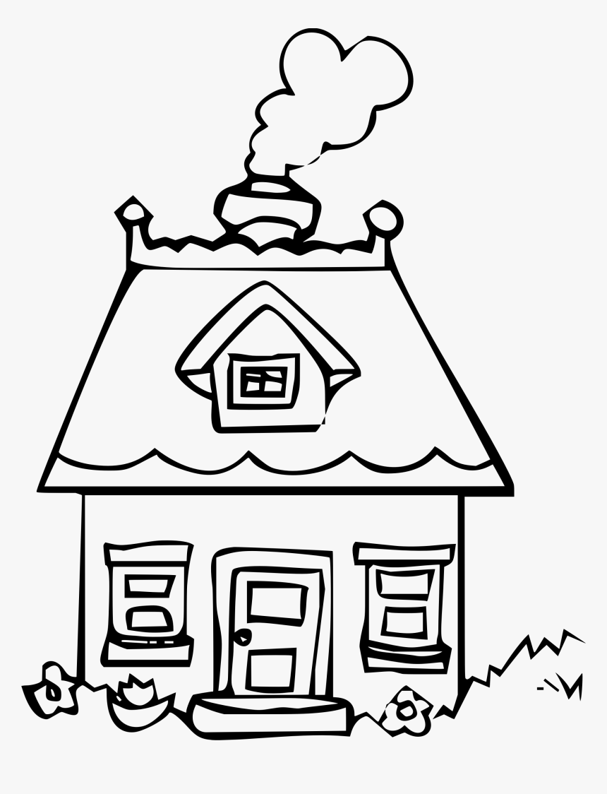 House Clipart Drawing Clip Art Library Clipart - Forest House Black And White Clipart, HD Png Download, Free Download