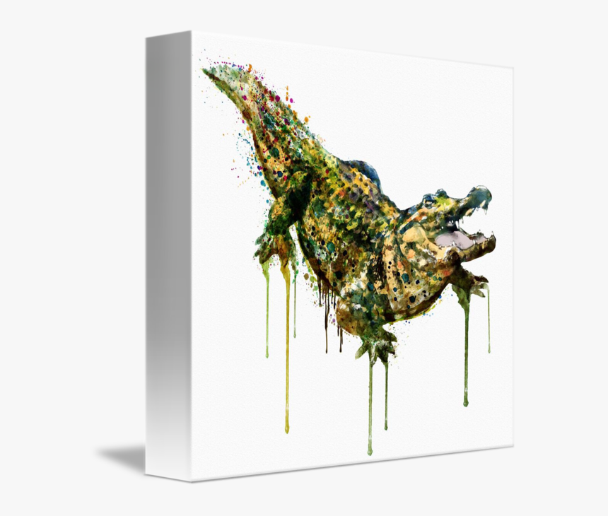 Alligator Watercolor Painting By Marian Voicu - Alligator Watercolor Painting, HD Png Download, Free Download