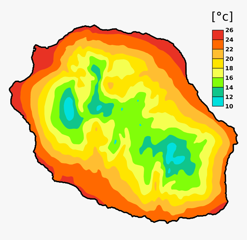Température Annuelle Moyenne À La Réunion - Temperature Moyennes Annuelles La Reunion, HD Png Download, Free Download