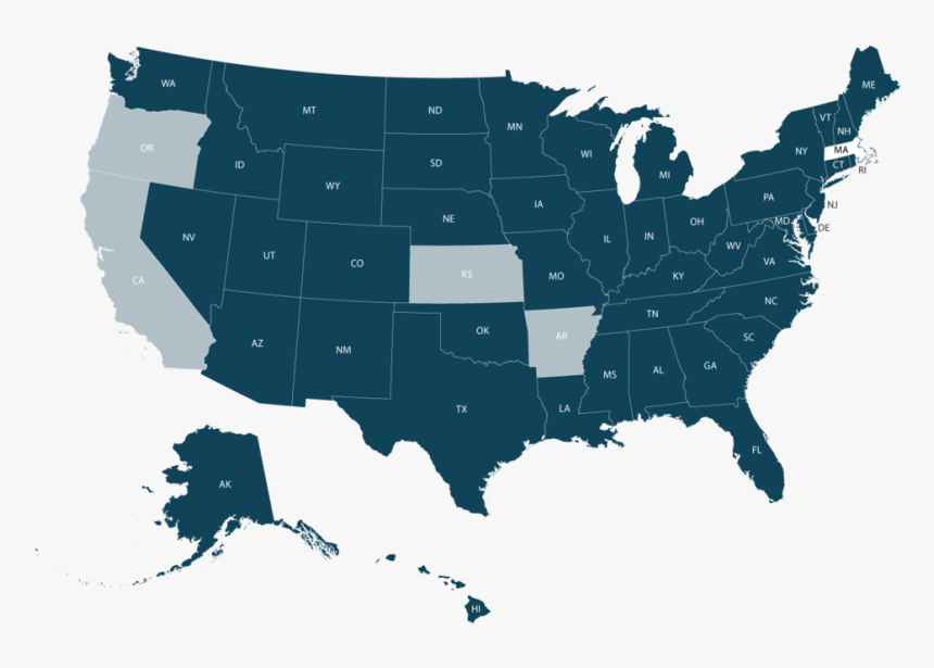 Maps Usa Parkwaypharmacylicensed States 073119 - Economic Center Of The Us, HD Png Download, Free Download