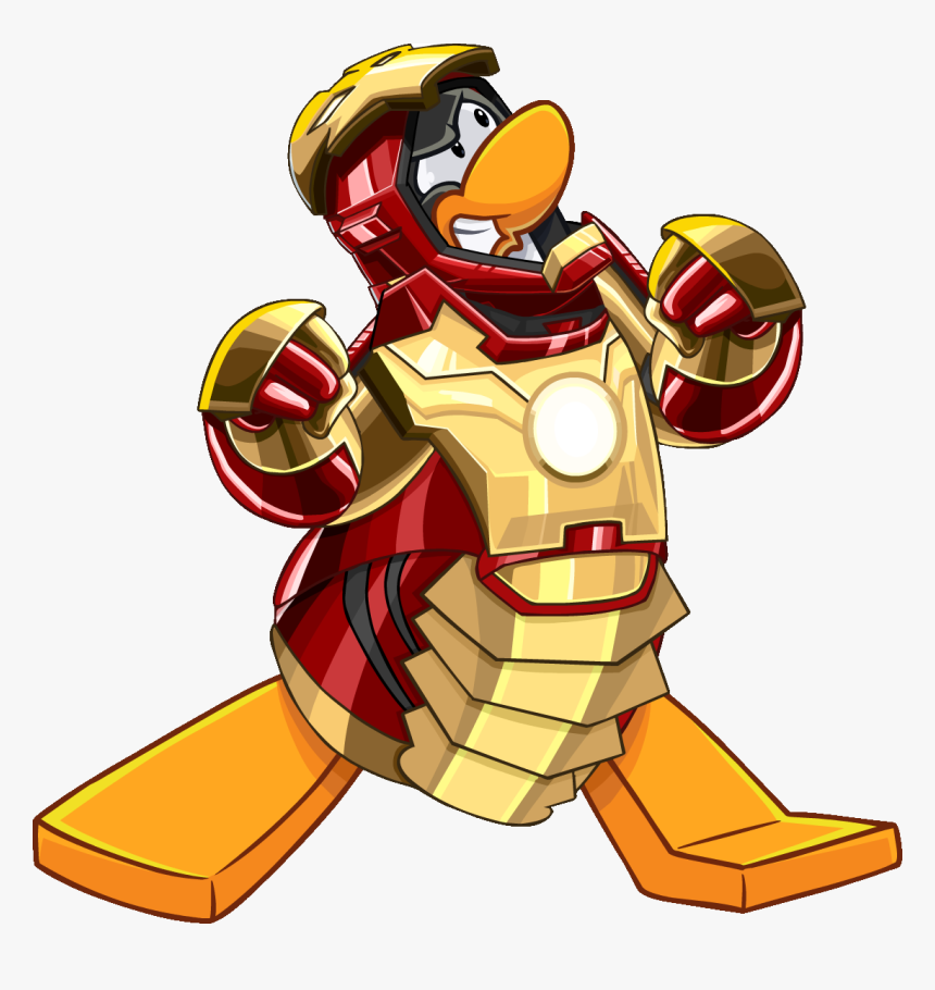 Penguin Wearing Ironman 3 Mark 42 Armor - Club Penguin Superhero Png, Transparent Png, Free Download
