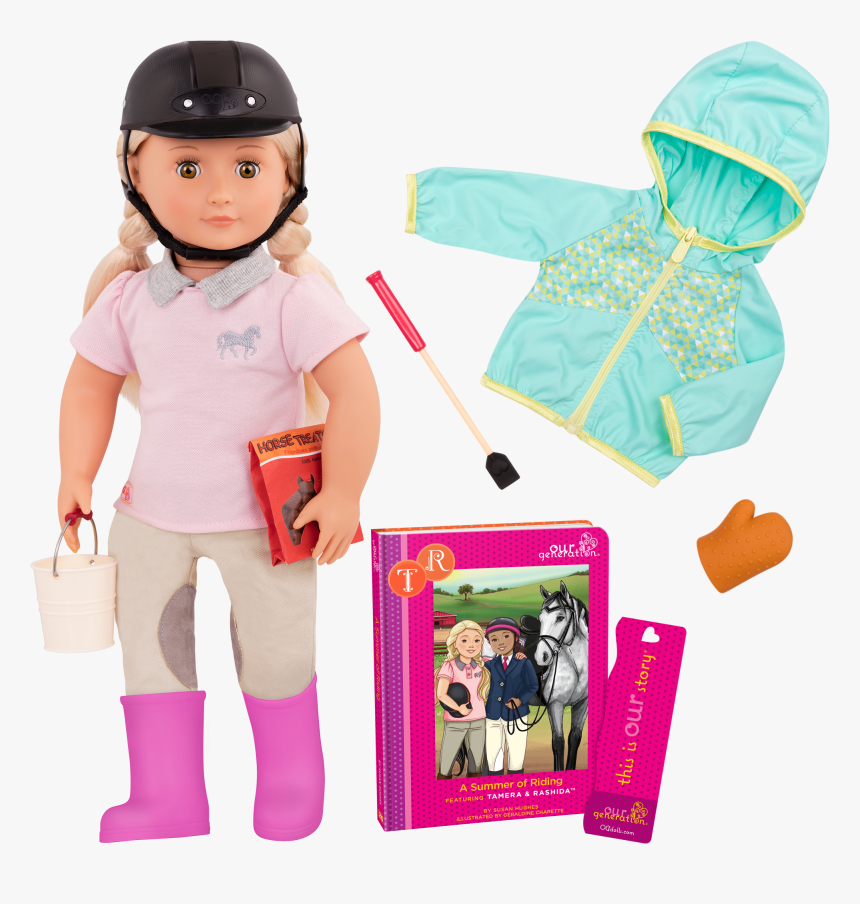 New American Girl Doll Fits 18 Doll Riding Helmet And - Our Generation Doll Horse Rider, HD Png Download, Free Download