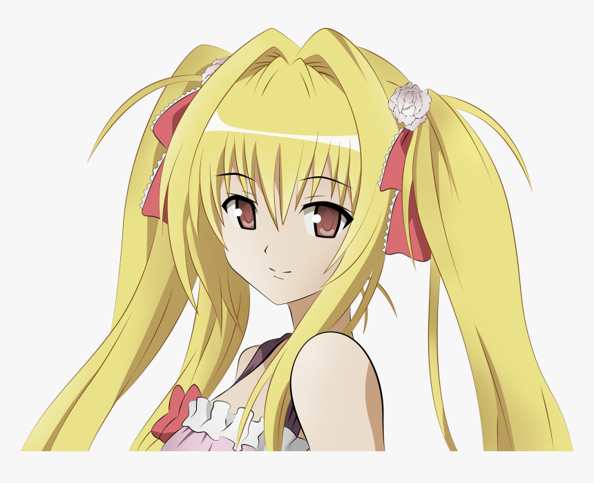 The Girl With Yellow Hair In The Anime Love And Other - Blonde Twintail Girl Anime, HD Png Download, Free Download